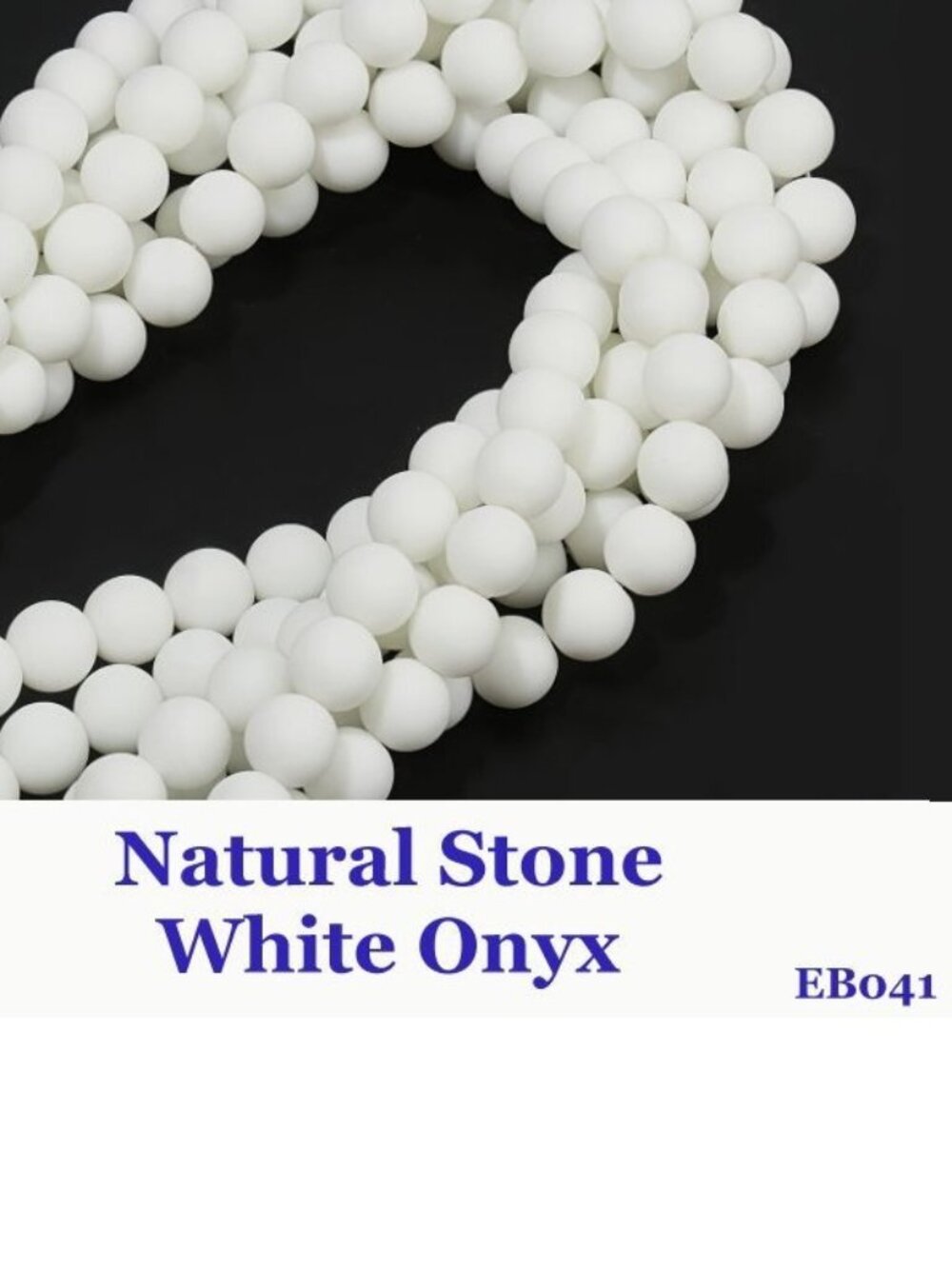 Elegant White Onyx 15" Strand